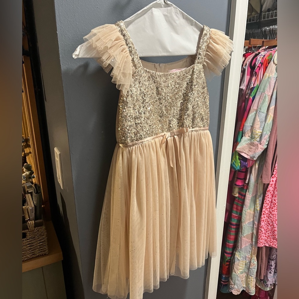popatu sequin bodice tulle dress